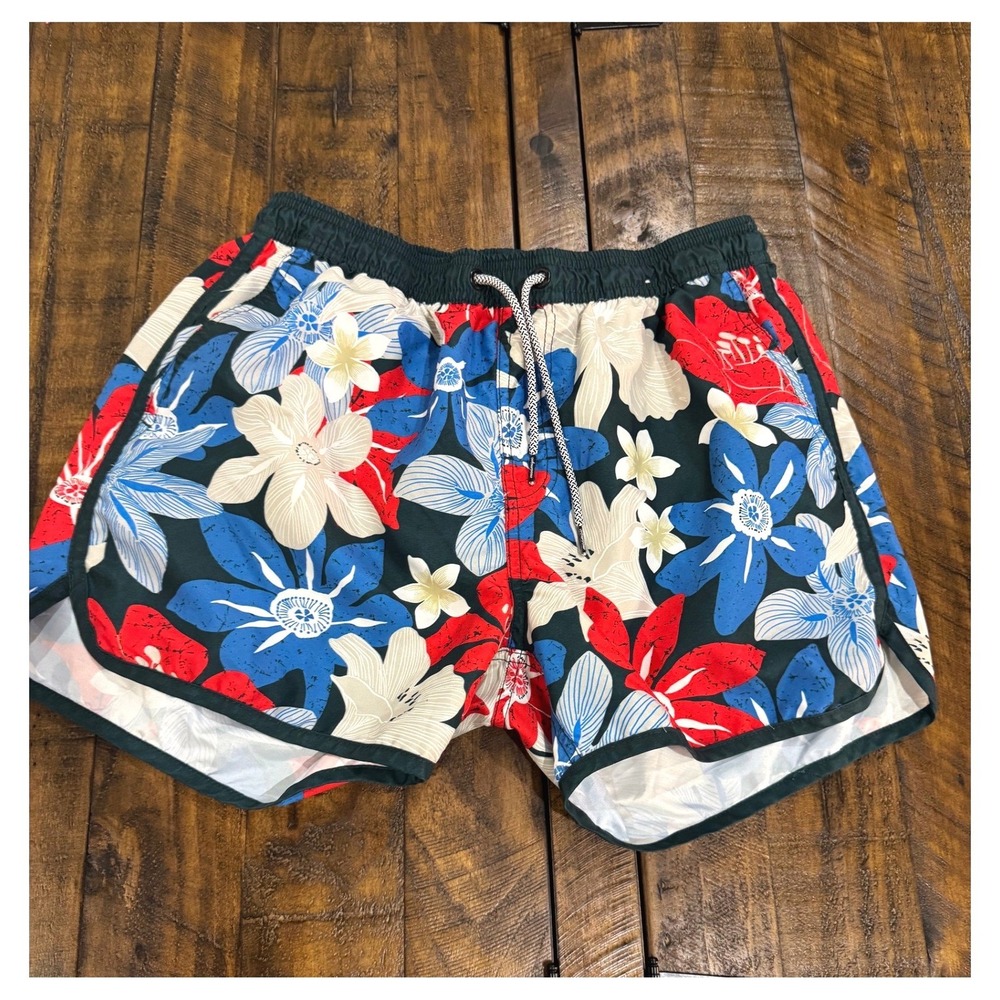 Maamgic Men's Size M Tropical Floral Board Shorts Mesh Liner